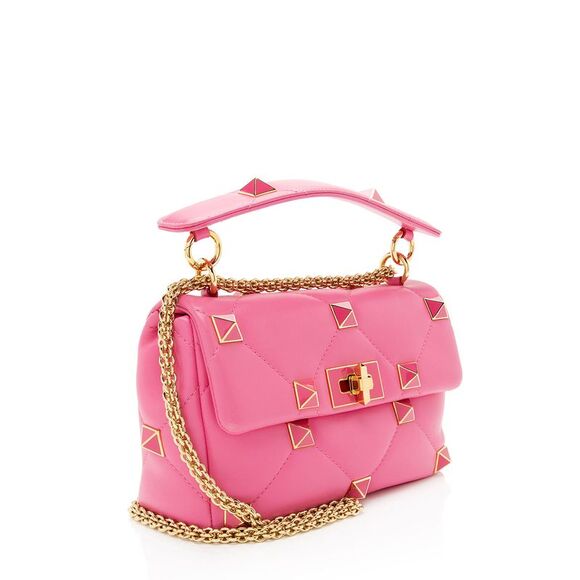 Valentino Calfskin Roman Stud Medium Shoulder Bag - Picture 2 of 12